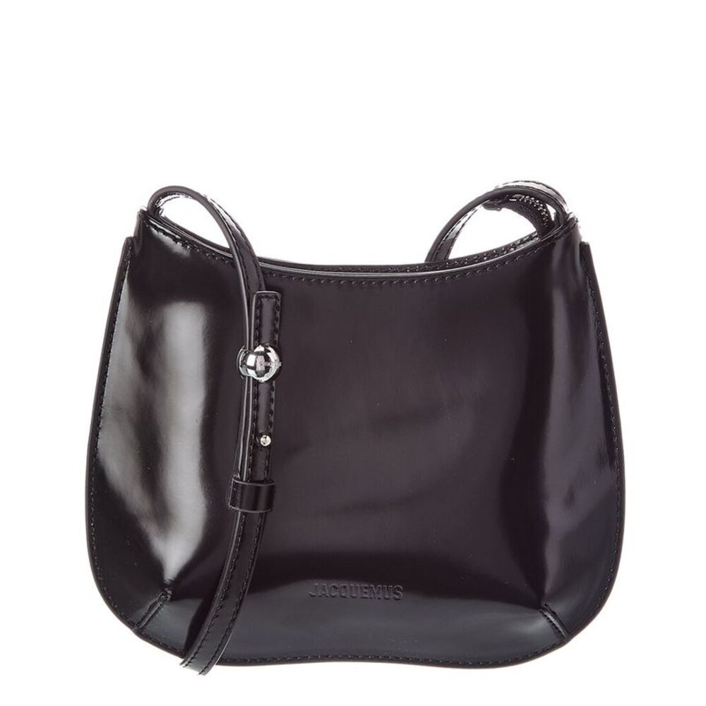 Jacquemus Le Petit Bisou Leather Shoulder Bag, Black